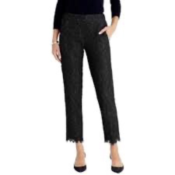 J.Crew size 8 black cropped lace pants